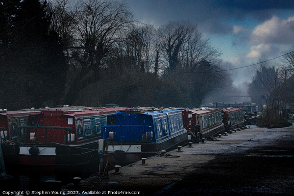 Winter on the Kennet and Avon Canal Picture Board by Stephen Young