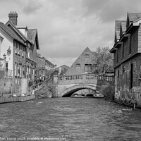 Buy canvas prints of City Bridge - St Swithun - Soke Bridge, Winchester by Stephen Young