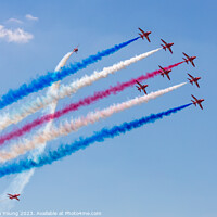 Buy canvas prints of Royal Air Force Display Team The Red Arrows by Stephen Young