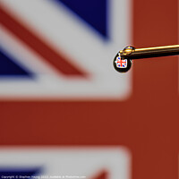 Buy canvas prints of Britannia in a Drop: Capturing the Union Jack in a Water Droplet by Stephen Young