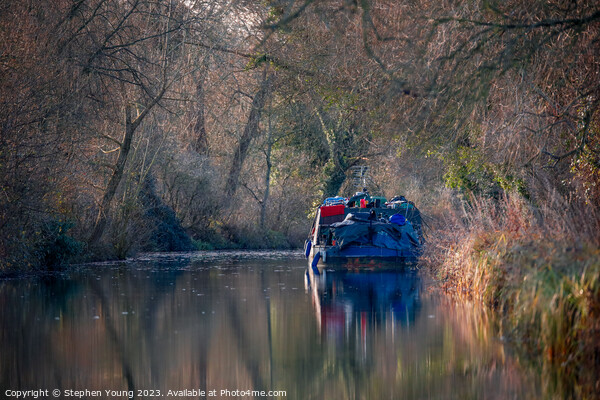 River Gypsy in Winter: Narrow Boat on the Kennet a Picture Board by Stephen Young