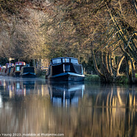 Buy canvas prints of Winter's Embrace: Canal's Golden Hour by Stephen Young
