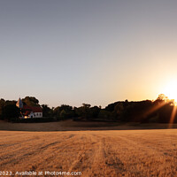 Buy canvas prints of Harvest Sunrise: A Timeless English Landscape by Stephen Young