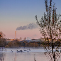Buy canvas prints of Urban Frost: Morning on the Industrial River by Stephen Young