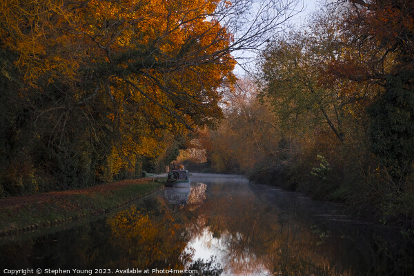 Autumn Day on the Kennet and Avon Canal, England Picture Board by Stephen Young