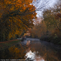 Buy canvas prints of Autumn Dan on the Kennet and Avon Canal, England by Stephen Young