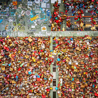 Buy canvas prints of Love Padlocks on the Hohenzollern Bridge, Cologne, Germany by Stephen Young