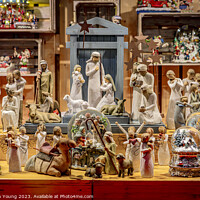Buy canvas prints of Cologne Christmas Market - Festive Scenes with Religious Figurines and Snow Globes by Stephen Young
