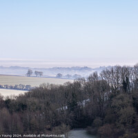 Buy canvas prints of Watership Down Morning Mist by Stephen Young