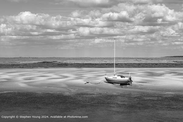 Wells-next-the-Sea Monochrome Seascape Picture Board by Stephen Young