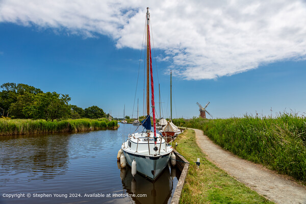 Norfolk Broads Landscape and Horsey Windpump Picture Board by Stephen Young