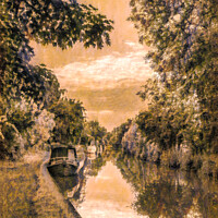 Buy canvas prints of Peaceful Evening On The Canal. by Anthony Moore