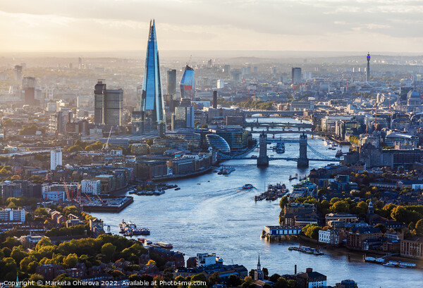Aerial London city view of the river Thames  Picture Board by Spotmatik 