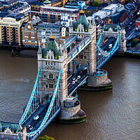 Buy canvas prints of Aerial London view of Tower Bridge river Thames  by Spotmatik 