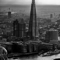 Buy canvas prints of Aerial London view of the Shard skyscraper sunset   by Spotmatik 
