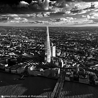Buy canvas prints of Aerial London skyscrapers rail station river Thames England by Spotmatik 