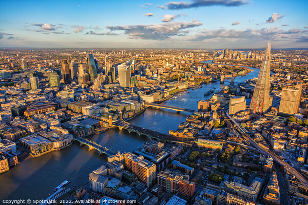 Aerial view London Capital and river Thames England  Picture Board by Spotmatik 