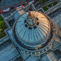 Buy canvas prints of Aerial view London St Pauls Cathedral England UK by Spotmatik 