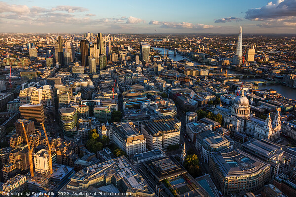 Aerial London Central business district travel tourism UK Picture Board by Spotmatik 