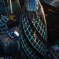Buy canvas prints of Aerial Gherkin London skyscraper building commercial district  by Spotmatik 