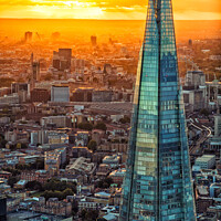 Buy canvas prints of Aerial sunset The Shard London river Thames  UK by Spotmatik 