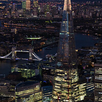 Buy canvas prints of Aerial night view of the Shard London England by Spotmatik 