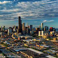 Buy canvas prints of Aerial Panoramic cityscape of Chicago Illinois city Skyscrapers  by Spotmatik 