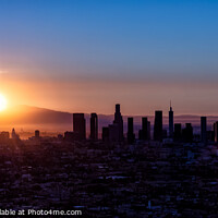 Buy canvas prints of Aerial Panorama Californian view sun rising over horizon  by Spotmatik 