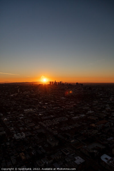 Aerial sunrise view of Urban Los Angeles USA Picture Board by Spotmatik 