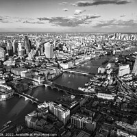 Buy canvas prints of Aerial view London Capital and river Thames England  by Spotmatik 