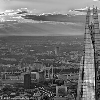 Buy canvas prints of Aerial sunset over The Shard skyscraper London  by Spotmatik 