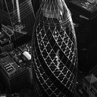 Buy canvas prints of Aerial Gherkin London skyscraper building by Spotmatik 