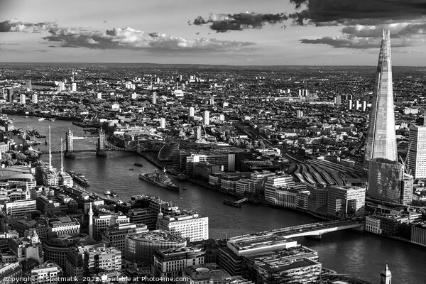 Aerial London business district Shard Thames Picture Board by Spotmatik 