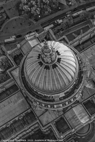 Aerial London overhead dome St Pauls Cathedral Picture Board by Spotmatik 