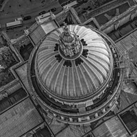 Buy canvas prints of Aerial London overhead dome St Pauls Cathedral by Spotmatik 