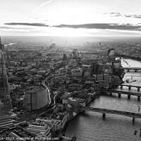 Buy canvas prints of Aerial Shard skyscraper sunset view London Capital by Spotmatik 