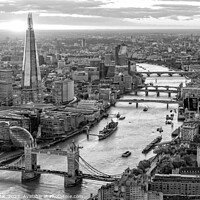 Buy canvas prints of Aerial London sunset view Shard Tower Bridge by Spotmatik 