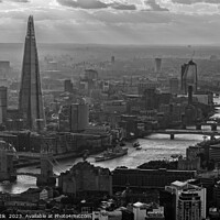 Buy canvas prints of Aerial London sunset Tower Bridge Shard Thames by Spotmatik 