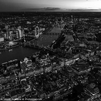 Buy canvas prints of Aerial dusk cityscape view London city river Thames  by Spotmatik 