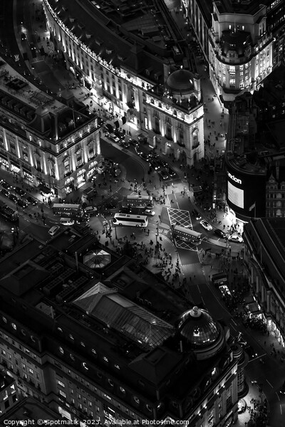 Aerial illuminated view London Piccadilly Circus Picture Board by Spotmatik 
