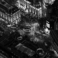 Buy canvas prints of Aerial illuminated view London Piccadilly Circus by Spotmatik 