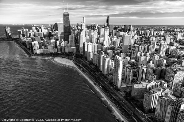 Aerial Chicago skyscrapers  Lake Michigan Picture Board by Spotmatik 