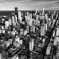 Buy canvas prints of Aerial Chicago cityscape downtown skyscrapers  by Spotmatik 