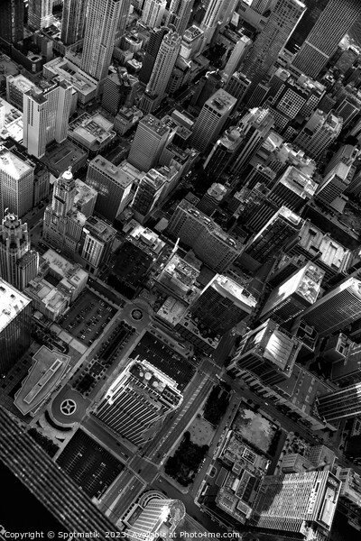 Aerial Chicago rooftop view City front Plaza skyscrapers Picture Board by Spotmatik 