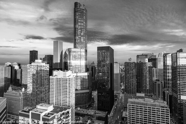 Aerial Chicago city skyscrapers downtown district  Picture Board by Spotmatik 
