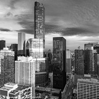 Buy canvas prints of Aerial Chicago city skyscrapers downtown district  by Spotmatik 