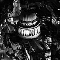 Buy canvas prints of Aerial night London view St Pauls Cathedral UK by Spotmatik 