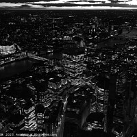 Buy canvas prints of Aerial London night view river Thames by Spotmatik 