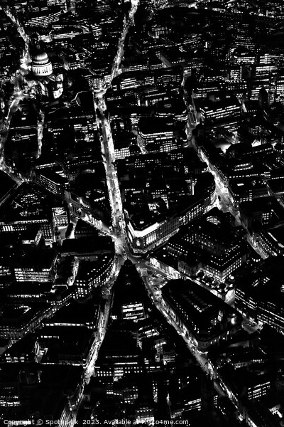 Aerial London night central city view  Picture Board by Spotmatik 