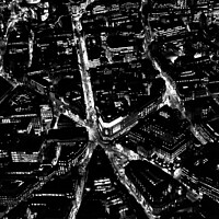 Buy canvas prints of Aerial London night central city view  by Spotmatik 
